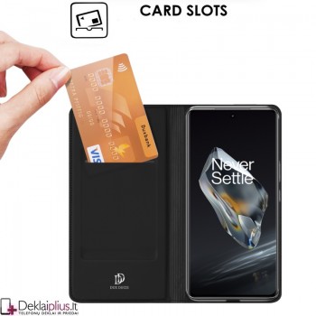 Dux Ducis Skin Pro dirbtinės odos dėklas - juodas (Oneplus 12 5G)